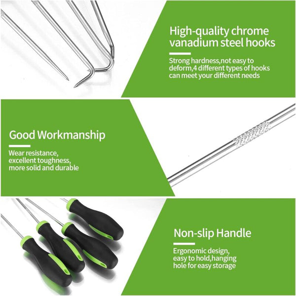8 Piece Precision Mechanics Pick And Screwdriver Set With Long Reach Hooks Screwdrivers & Nutdrivers