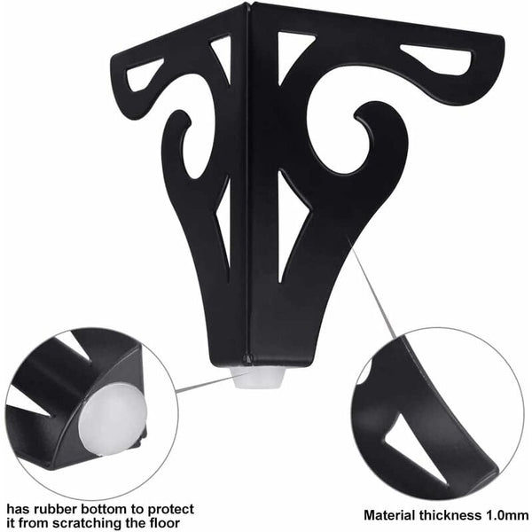 4Pcs Black Iron Furniture Legs For Sofa Cabinet Bed Table 3.9" H Furniture Parts