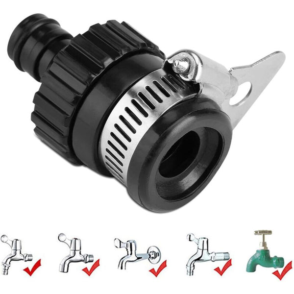 Universal Water Tap Hose Connector For Car Wash Garden Quick Adapter Diameter Less Than 16Mm (Black) Connectors Valves & Accessories