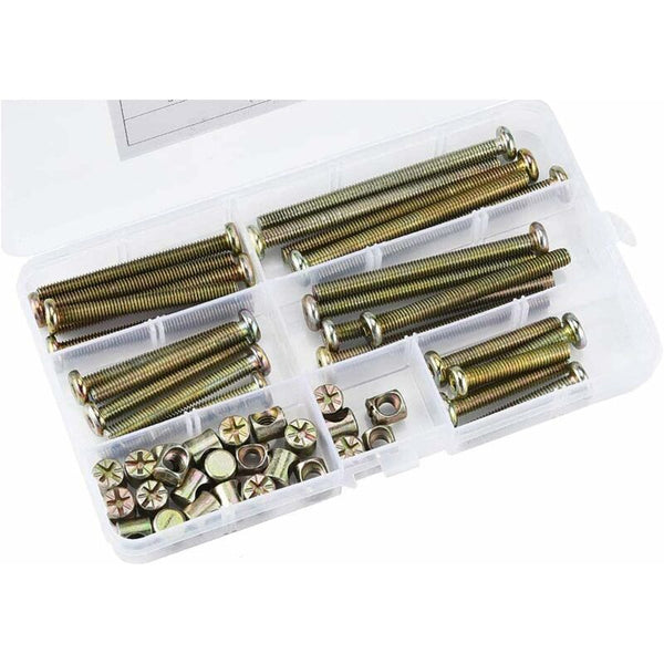 50 Pieces Hex Head Bolts With Cylinder Nuts Assortment Kit For Furniture Baby Cribs Screws & Bolts