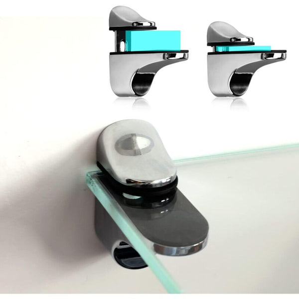 2 Piece Glass Shelf Bracket Support For 5 21Mm Thickness Wood/Glass Shelves Braces & Brackets