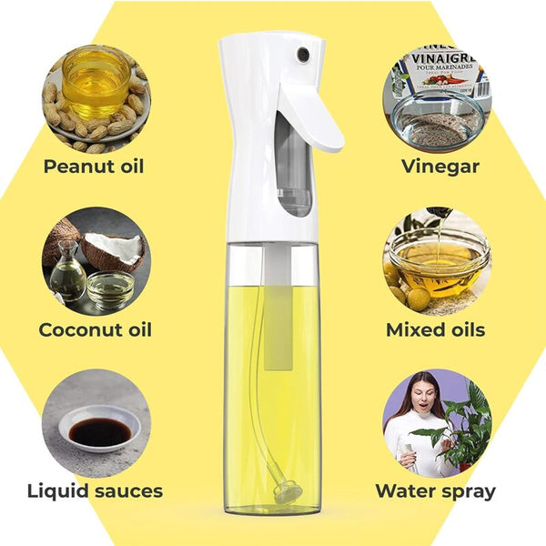 300Ml Glass Oil Spray Bottle For Cooking Fine Mist Food Sprayer Oil & Vinegar Dispensers