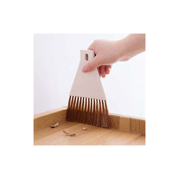 1Set Mini Dustpan Brush Sets Cleaning For Table Desk Countertop Keyboard Car Camping (Beige) Dusters