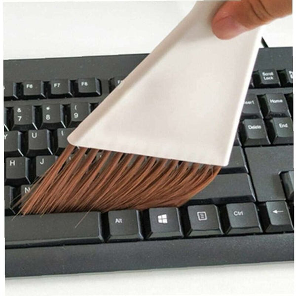 1Set Mini Dustpan Brush Sets Cleaning For Table Desk Countertop Keyboard Car Camping (Beige) Dusters