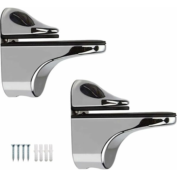 2 Piece Glass Shelf Bracket Support For 5 22Mm Thickness Wood/Glass Shelves Braces & Brackets