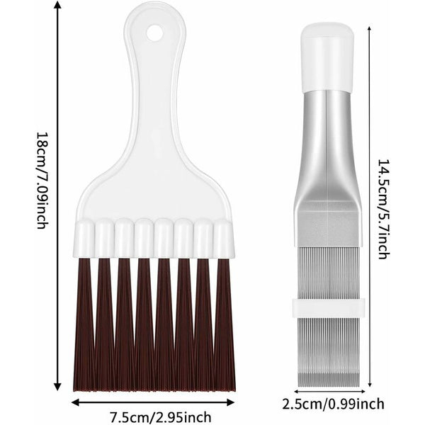 2 Pcs Air Conditioner Condenser Fin Comb Cleaning Brush Cleaner Refrigerator Coil Cleaning Brushes