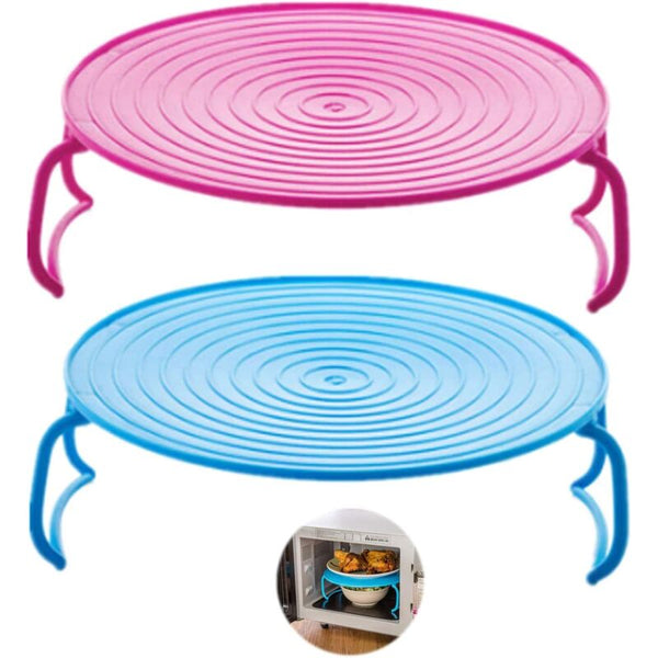 Round Tray Steamer Rack Double Layer Multifunctional Plastic Cooking Holder Microwave Oven Steamers