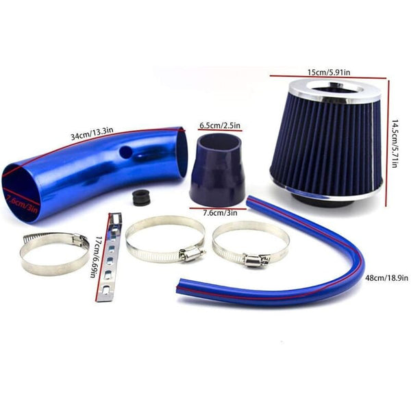 Universal Performance Cold Air Intake Filter Aluminum Induction Hose Pipe For Car And Automotive Mouldings Trim