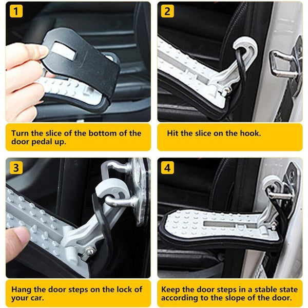 Car Door Pedal Foot Nail U Latch Hook With Auxiliary Safety Hammer 16Cm Car Racks