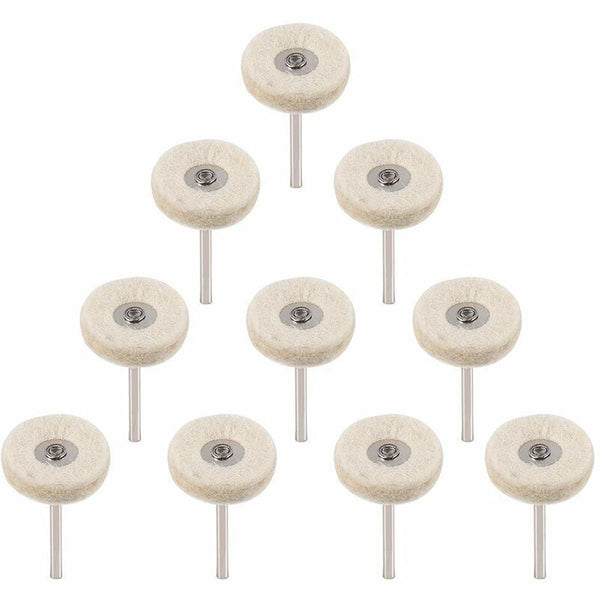 10 Pcs Polishing Wheel 25Mm Wool Felt Buffing Wheels Drill Grinder Brushes Rotary Tool With Handle Buffers & Polishers