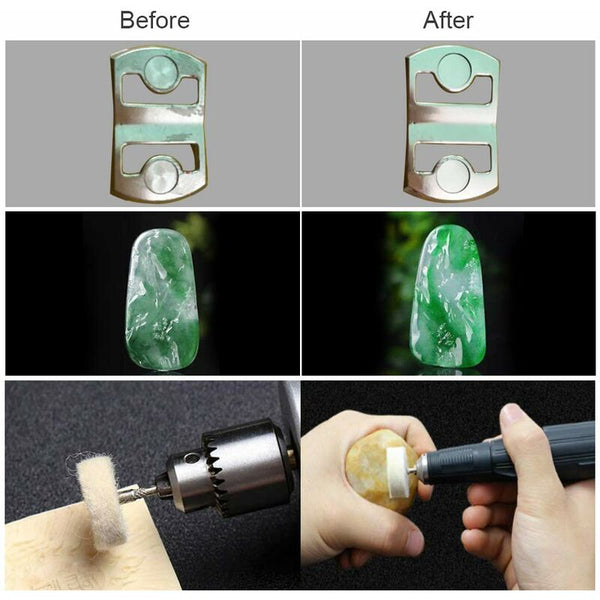 10 Pcs Polishing Wheel 25Mm Wool Felt Buffing Wheels Drill Grinder Brushes Rotary Tool With Handle Buffers & Polishers