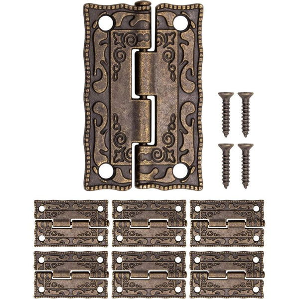 6 Pcs Mini Metal Hinges Vintage Style 36X23mm For Cabinets & Furniture Door Hinges