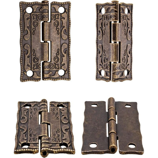 6 Pcs Mini Metal Hinges Vintage Style 36X23mm For Cabinets & Furniture Door Hinges