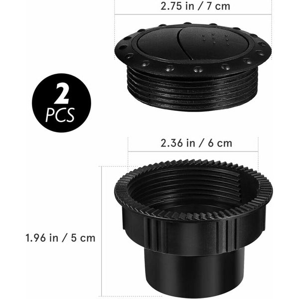 60Mm Car Interior Heater Vent Cover Dashboard Air Deflector Side Roof Black Outlet Round Louvered Other Car Interior