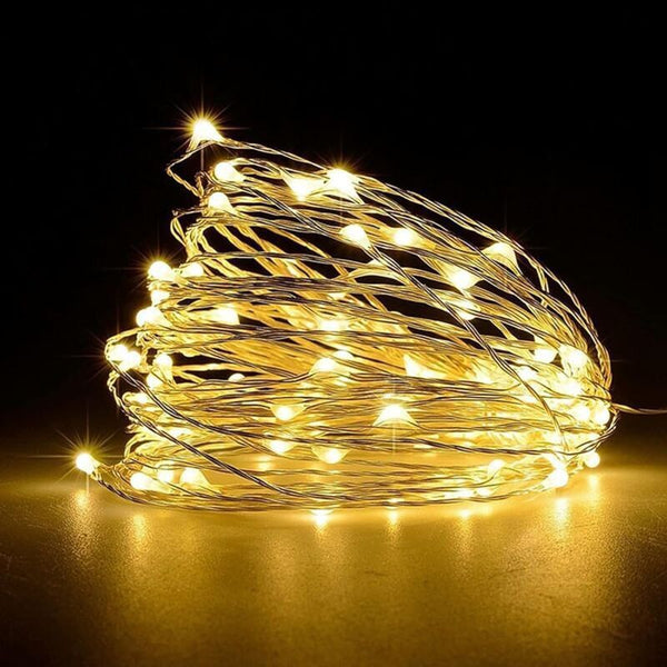Led [1 Pack] Battery Operated Fairy With 5M 50 Warm White Leds On Silver Wire For Bedroom Party String Lights