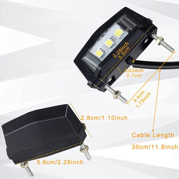 1 Pc Motorcycle License Plate Light 12V Universal Led Tail Rear Lamp White Other Motorcycle Accessories