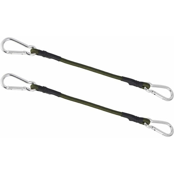 2 Pack 30Cm Heavy Duty Mini Bungee Cords With Carabiner For Camping Luggage Travel Ropes Cords & Slings