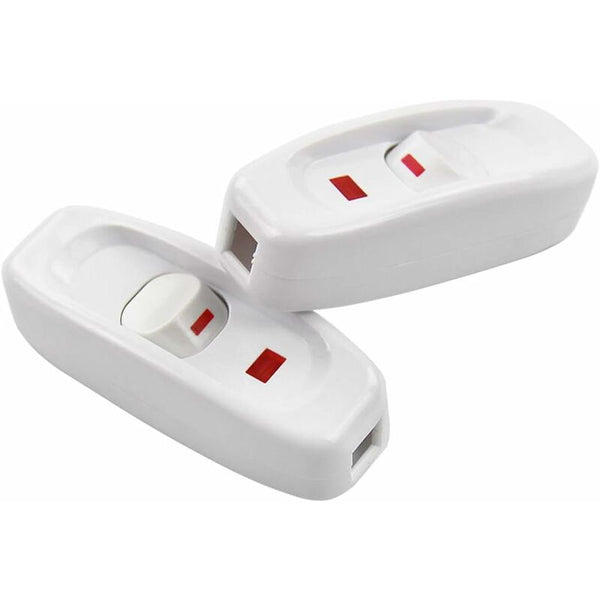 2 Pcs Ac 250V 10A Inline On/Off Rocker Switch Desk Lamp Cable With Led Indicator White Electrical Switches & Dimmers