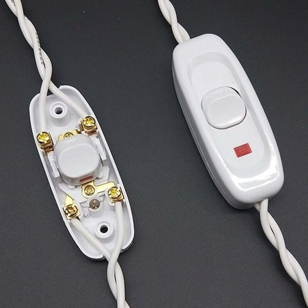2 Pcs Ac 250V 10A Inline On/Off Rocker Switch Desk Lamp Cable With Led Indicator White Electrical Switches & Dimmers