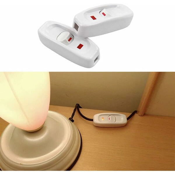 2 Pcs Ac 250V 10A Inline On/Off Rocker Switch Desk Lamp Cable With Led Indicator White Electrical Switches & Dimmers