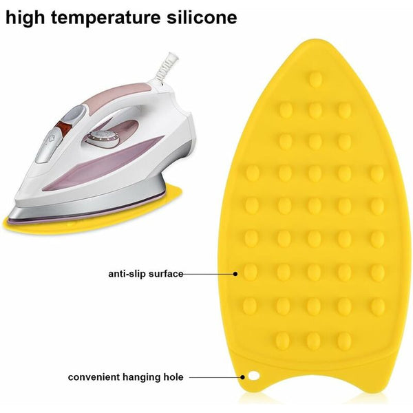 Yellow Silicone Iron Rest Pad Heat Resistant Non Slip Mat 26.5Cm Ironing Board Covers & Accessories