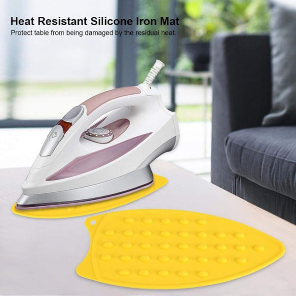 Yellow Silicone Iron Rest Pad Heat Resistant Non Slip Mat 26.5Cm Ironing Board Covers & Accessories