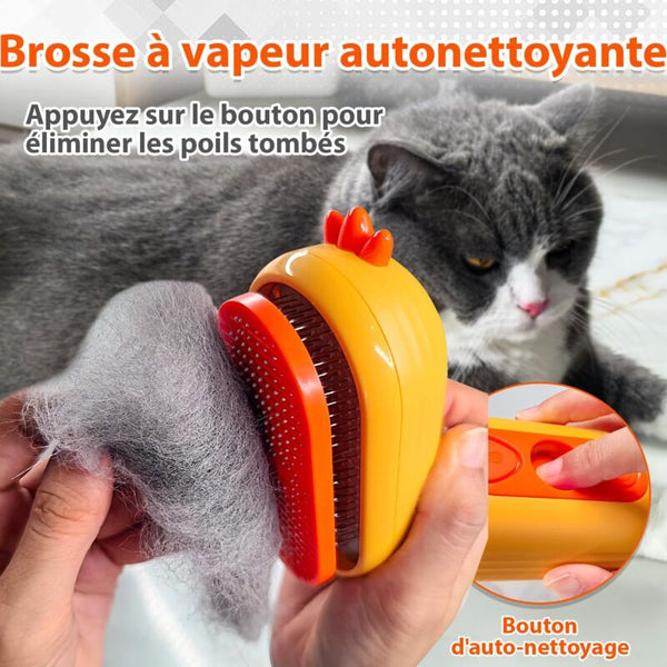 Rechargeable Cat Steam Brush With Release Button For Long And Short Hair Dog Grooming