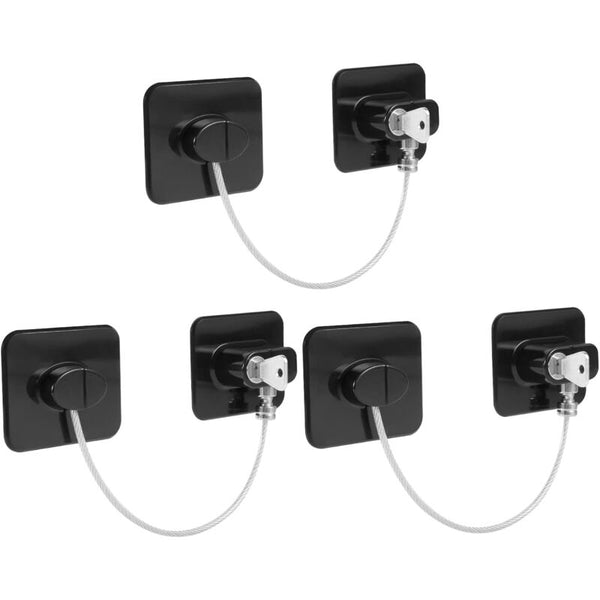 3 Pack Child Safety Window Lock Adhesive Refrigerator Door Opening Limit Cable Block With Other Window Accessories