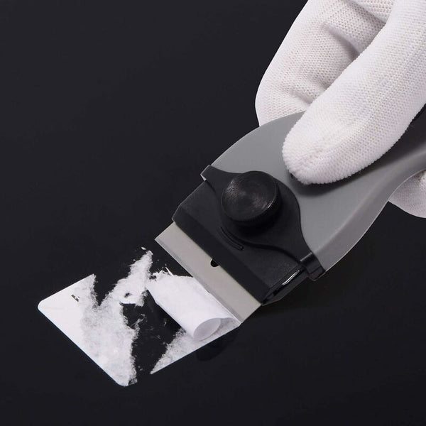 2 Pcs Ceramic Hob Scraper With 10 Plastic Scrapers + Metal Blades For Removing Labels Black Other Hand Tools