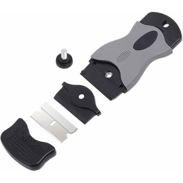 2 Pcs Ceramic Hob Scraper With 10 Plastic Scrapers + Metal Blades For Removing Labels Black Other Hand Tools