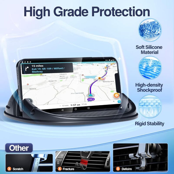 Car Phone Holder Anti Slip Dashboard Mount Cell Compatible For Other Smartphone (Black) Mounts & Holders