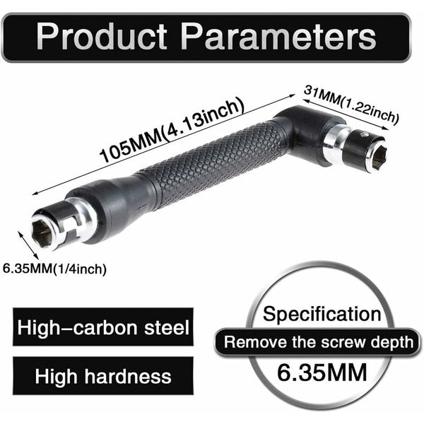 Mini Screwdriver And Bits 1/4" Drive L Shaped Double Head Hexagonal Handle Extension Socket Wrench Flathead Torx Screwdrivers & Nutdrivers