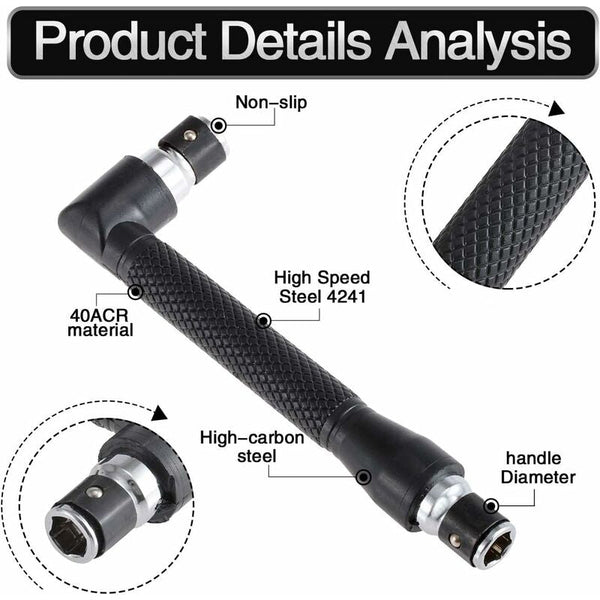 Mini Screwdriver And Bits 1/4" Drive L Shaped Double Head Hexagonal Handle Extension Socket Wrench Flathead Torx Screwdrivers & Nutdrivers