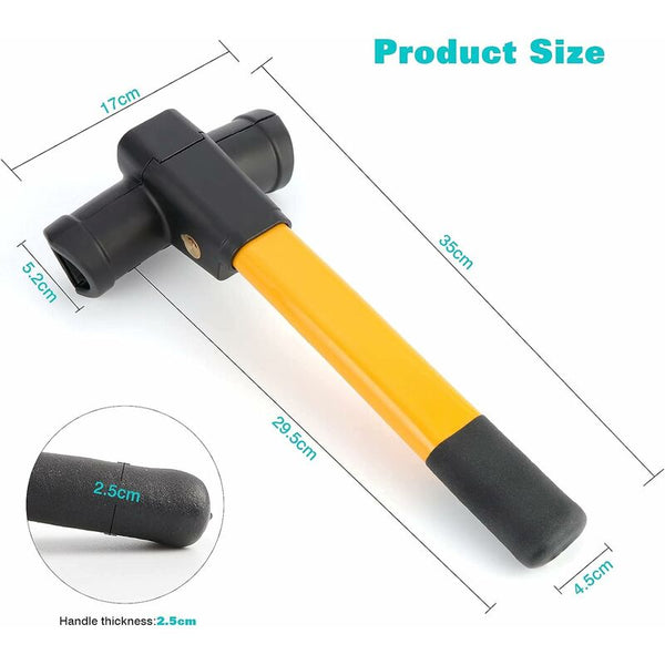 Retractable Car Steering Wheel Lock Heavy Duty T Bar Universal Clamp With 2 Keys For Cars Trailers Steering Wheels & Horns