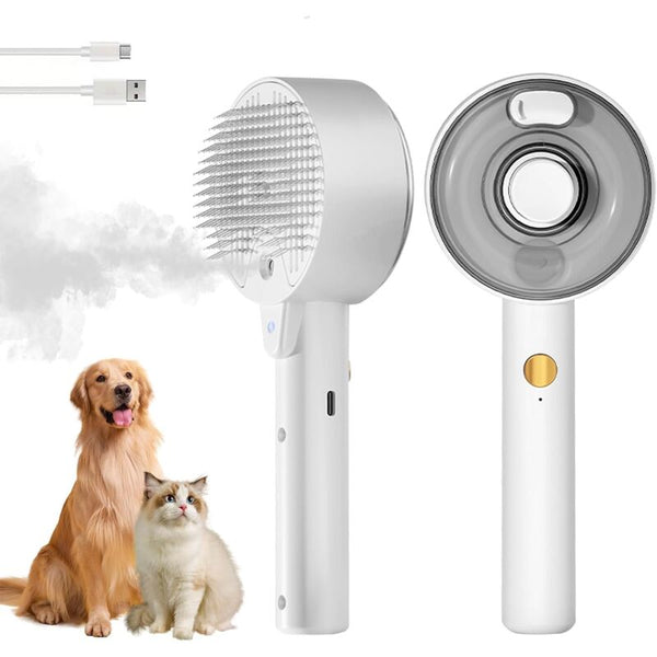 Cat Steam Brush 4 In 1 Self Cleaning With Water Tank For Pet Grooming