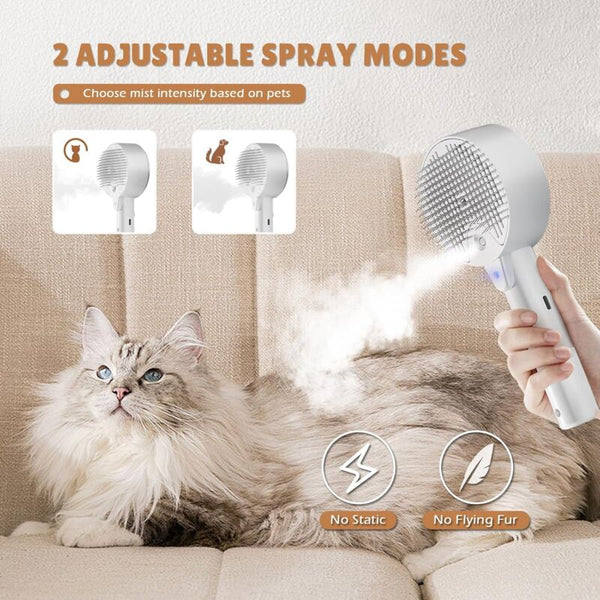 Cat Steam Brush 4 In 1 Self Cleaning With Water Tank For Pet Grooming