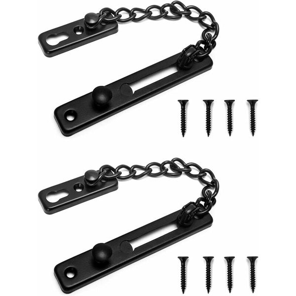 2 Pcs Door Lock Chain With Screws Anti Theft Security For Interior Home Door Locks & Lock Mechanisms
