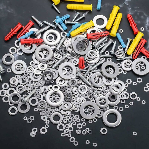 360 Pcs Stainless Steel Flat Washers Assortment Kit M2.5 M3 M4 M5 M6 M8 M10 M12 Metal For Screw Sealing Gasket Screws & Bolts