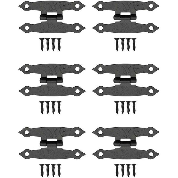 6X Antique Metal Cabinet Hinges Retro Country House Style 65X34mm Door Hinges