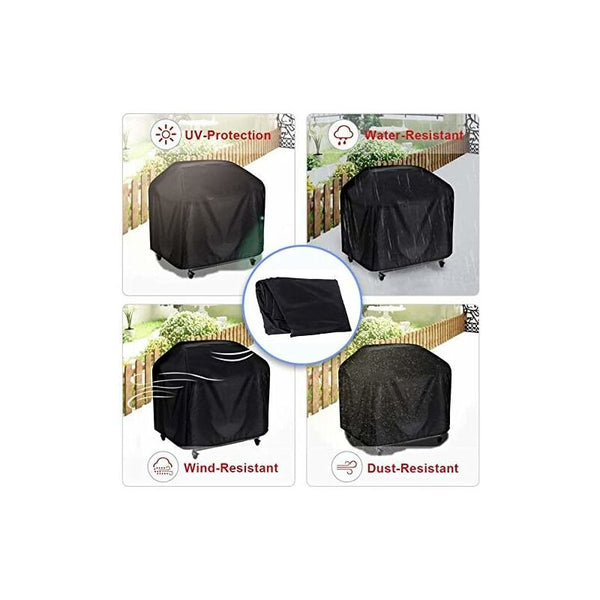 Waterproof Bbq Grill Cover 170X61x117cm Black Oxford Cloth Barbecue Accessories