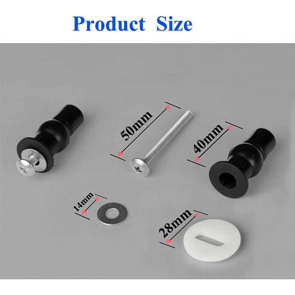 Toilet Seat Fittings 4 Pack Hinges Screws Fixings Expanding Rubber Top Nuts Toilet Seats
