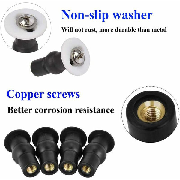 Toilet Seat Fittings 4 Pack Hinges Screws Fixings Expanding Rubber Top Nuts Toilet Seats