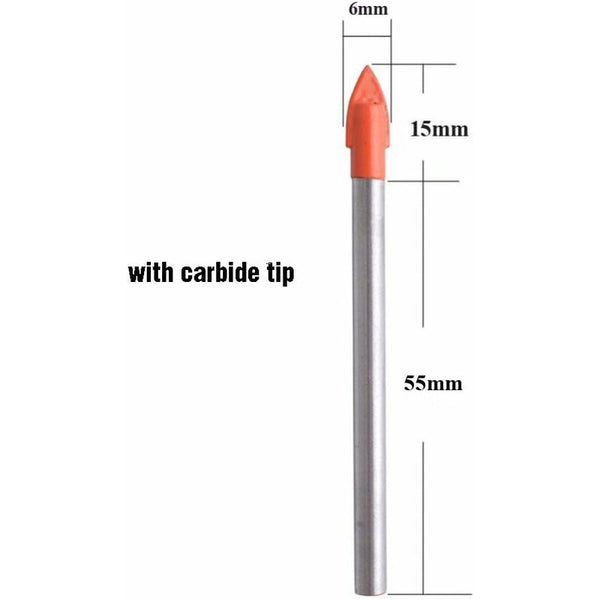 10 Steel Drill Bit For Tile Glass Ceramic Marble And Mirror 6Mm Tungsten Carbide Tip Hard Fragile Materials Drill Bits