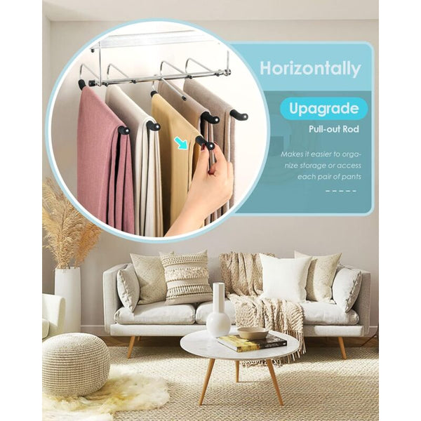2 Pack Space Saving Hangers Non Slip Trouser With Foam Padded Swing Multi Layer Organizer And Clothes Hangers