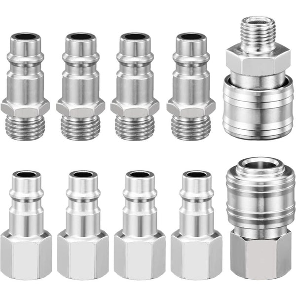 1/4" Bsp Pneumatic Quick Connector 10 Pieces European Air Compressor Fitting For Hose Air Compressors