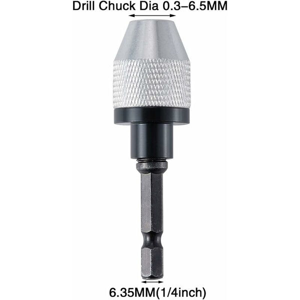 Quick Change Keyless Drill Chuck With 0.3 6.5Mm Hex Shank Drill Chucks