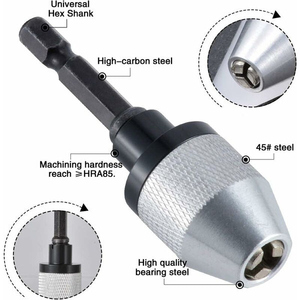 Quick Change Keyless Drill Chuck With 0.3 6.5Mm Hex Shank Drill Chucks