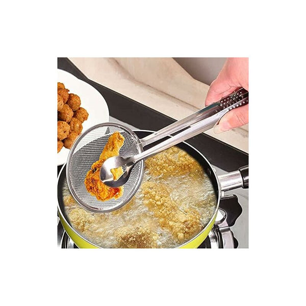 Stainless Steel Food For Snacks Fryer Skimmer Spoon Bbq Buffet Frying Oil Strainer 28 X 10 Cm Tongs