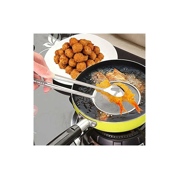 Stainless Steel Food For Snacks Fryer Skimmer Spoon Bbq Buffet Frying Oil Strainer 28 X 10 Cm Tongs