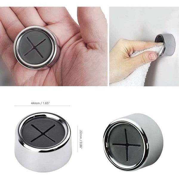 6 Pack Dishcloth Holders Round Self Adhesive Hooks Kitchen Suction Cup Towel Rack For Bathroom Wardrobe And Paper Towel Holders